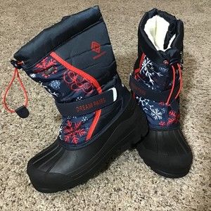 Kids Snow Boots Size 5 Thinsulate Dream Pairs black red FANTASTIC!